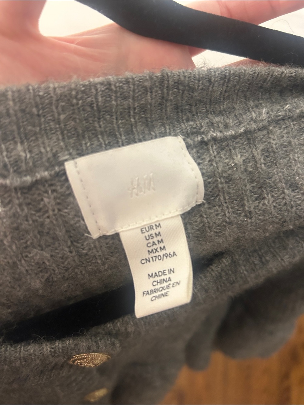 H&M Gray Ruffle-Trim Button Cardigan - Picture 2 of 3